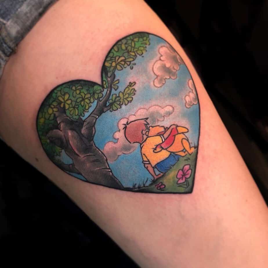Christopher Robin and Pooh tattoo