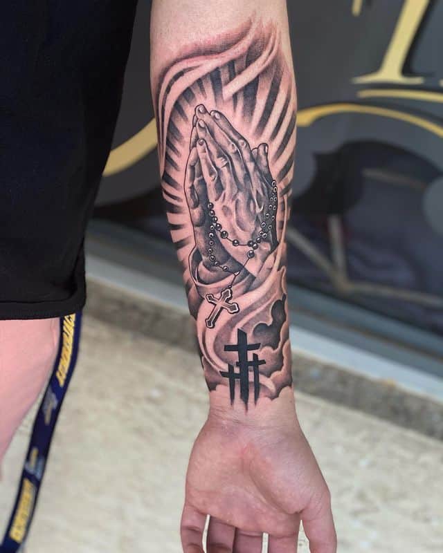 21 Inspiring Praying Hands Tattoos To Feel Safe And Guarded
