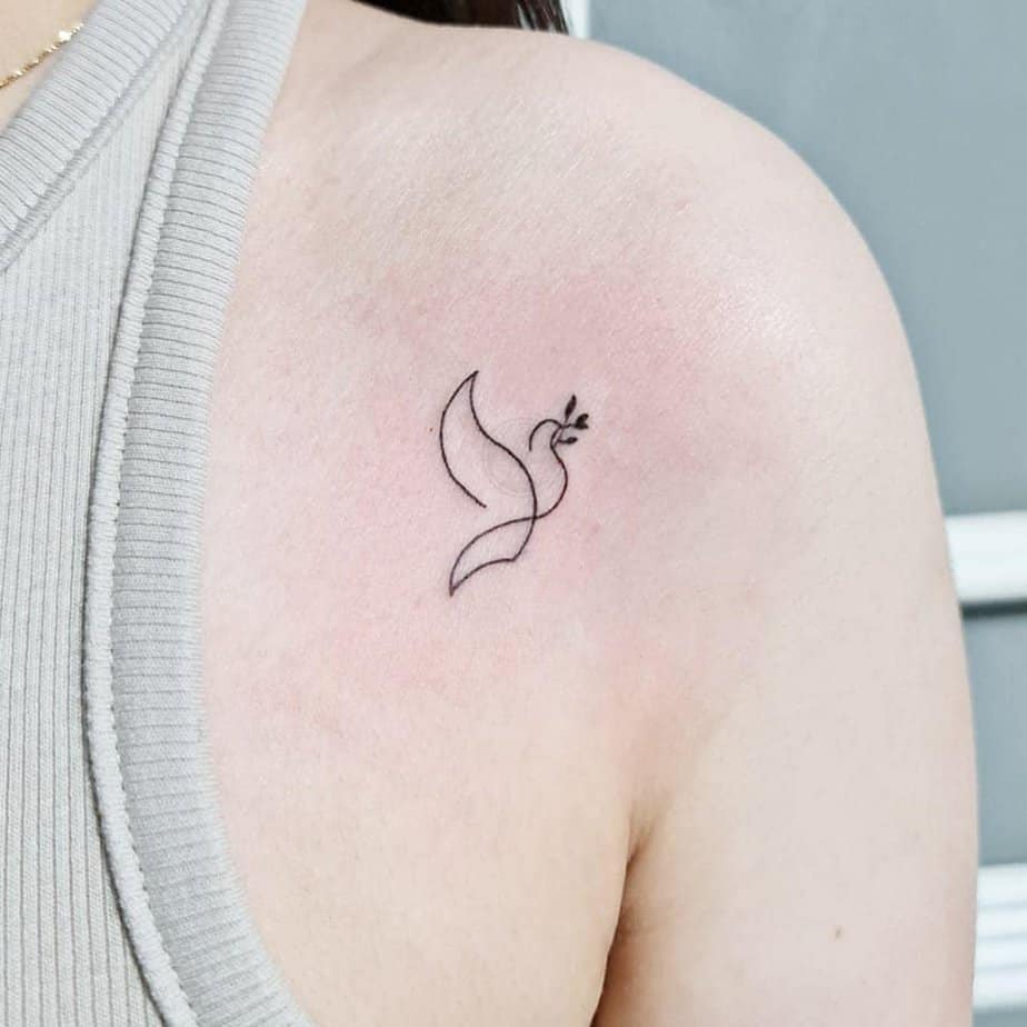 Dove tattoo single-needle
