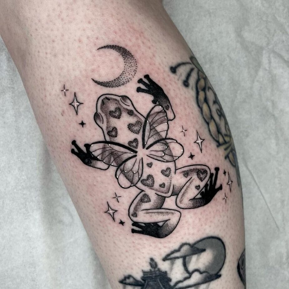 Enchanted tattoo of a frog