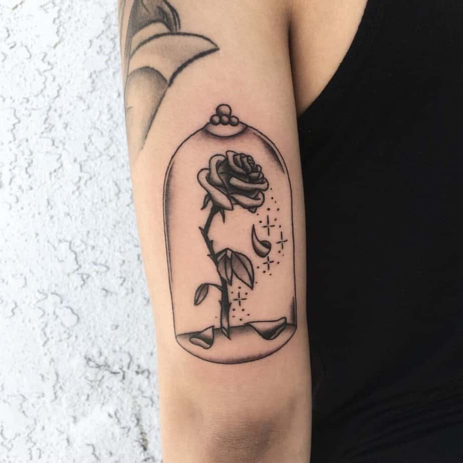 Enchanted rose tattoo