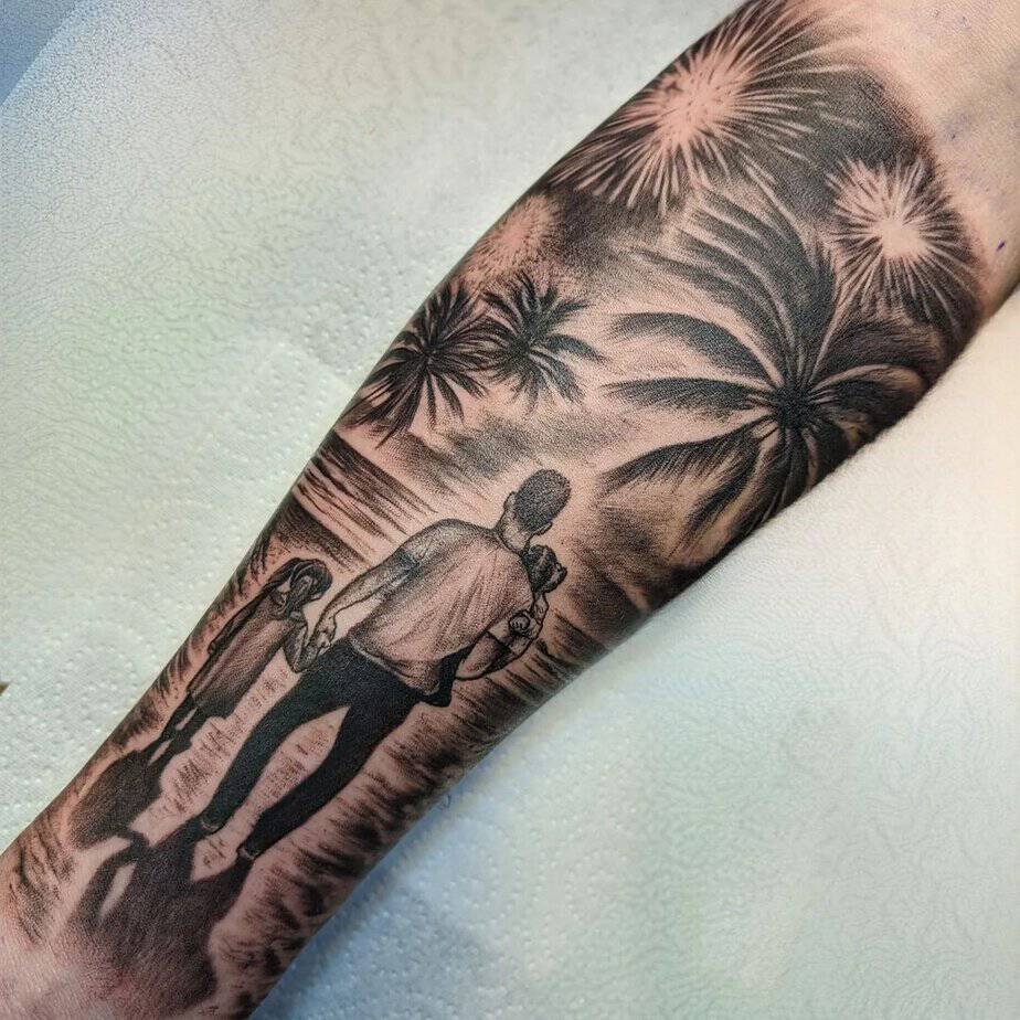Family-inspired forearm tattoo