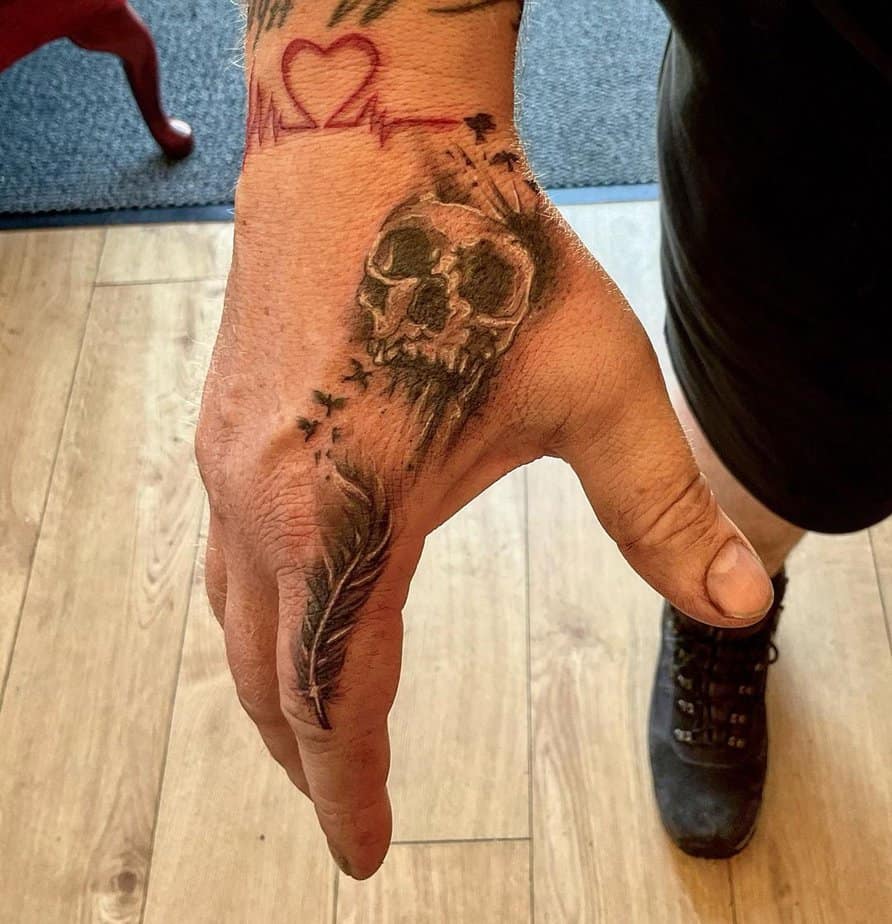 5. Feather and a skull