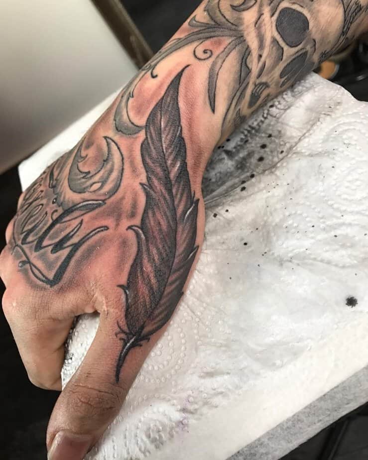 8. Feather as a part of the patchwork