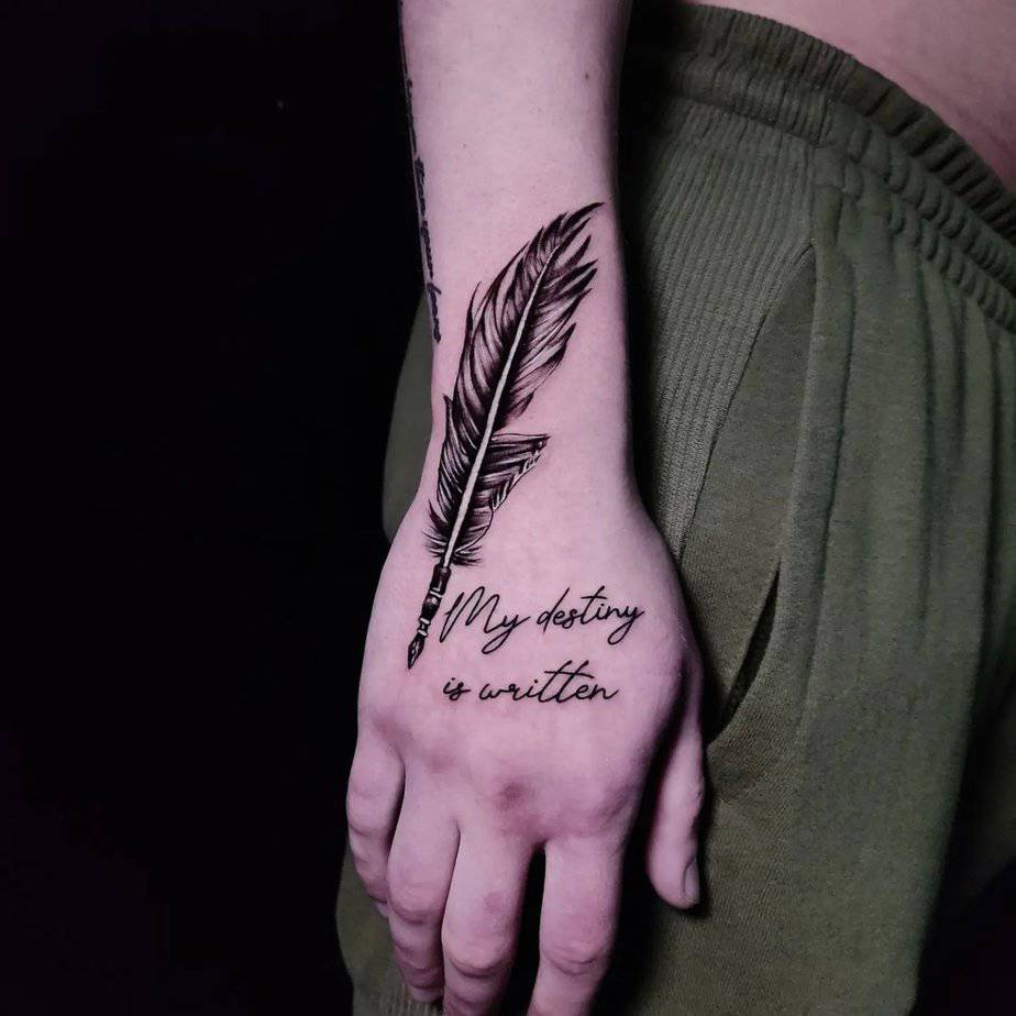 5. Feather with a quote