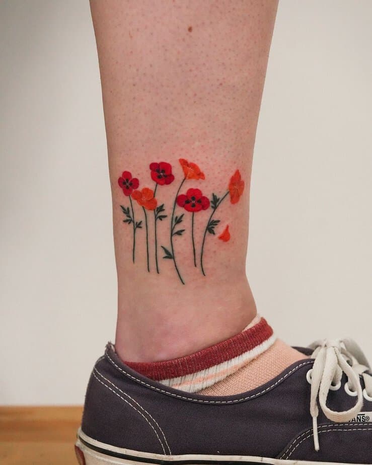 Field of poppies tattoo