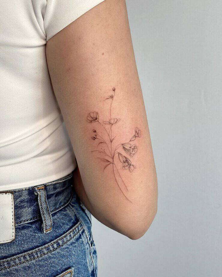 Fine-line wildflower bouquet