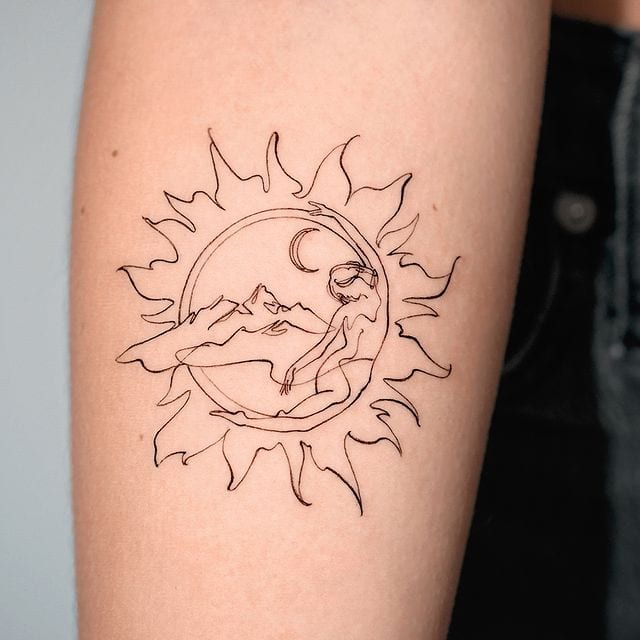 Fine-line tattoo