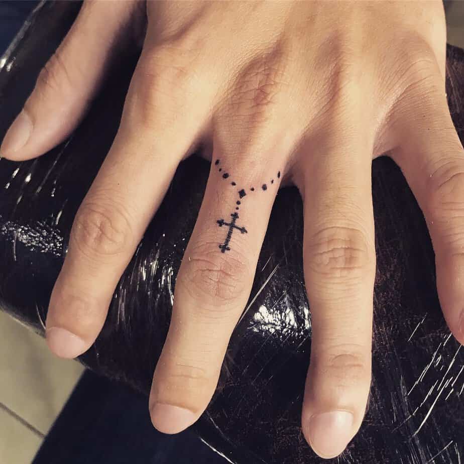 18 Divine Rosary Tattoos For Embodying Spiritual Strength