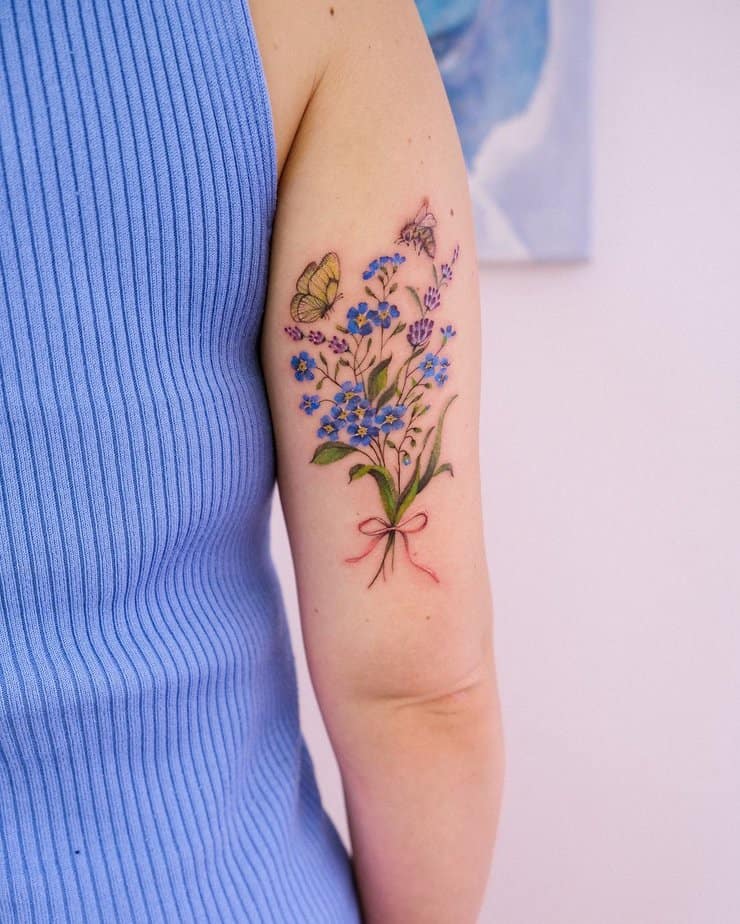 Flower bouquet tattoo