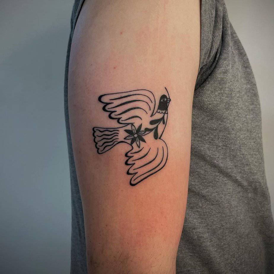 Folk dove tattoo