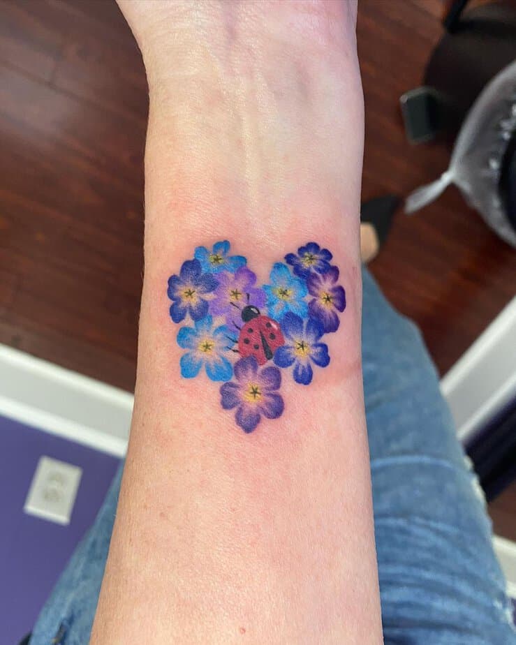 Forget me not heart tattoo