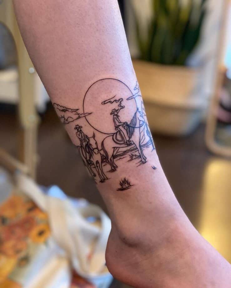 18. A Western scene tattoo 