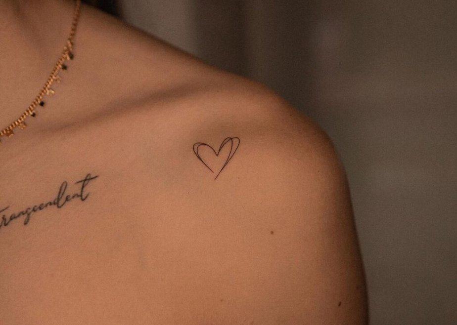 1. An overlapping heart tattoo