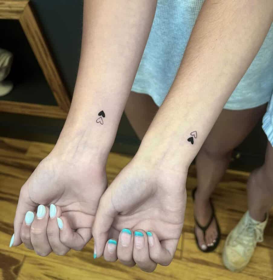 5. Matching heart tattoos