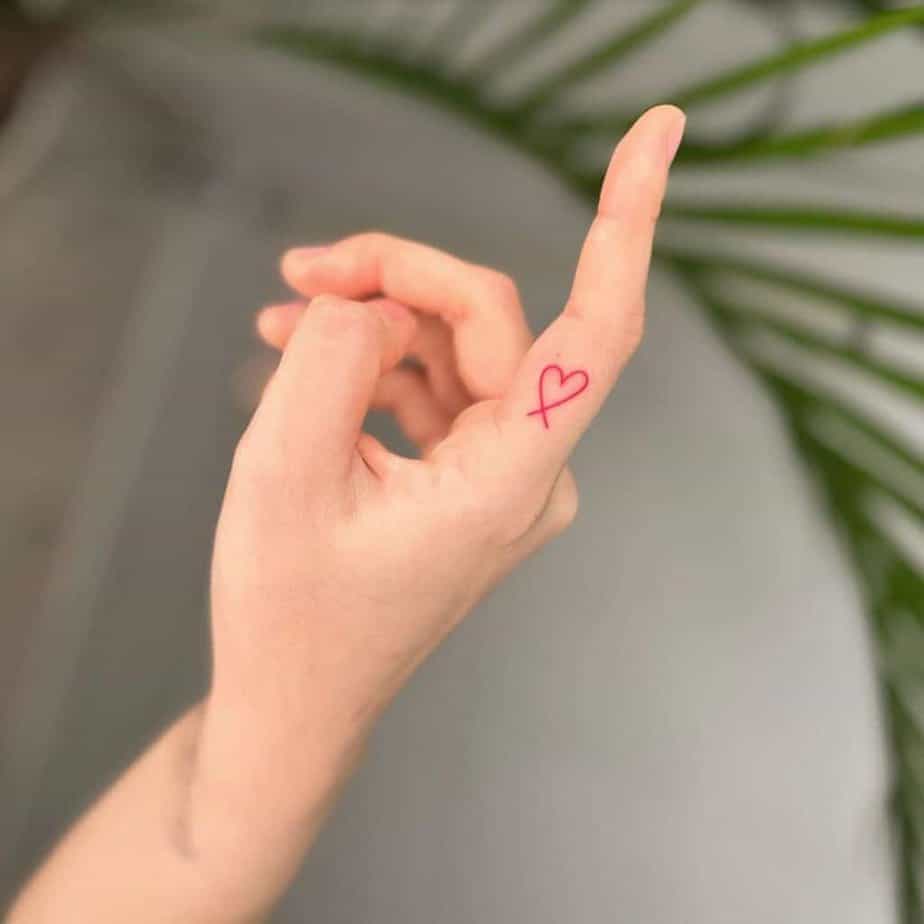 9. A tiny finger tattoo