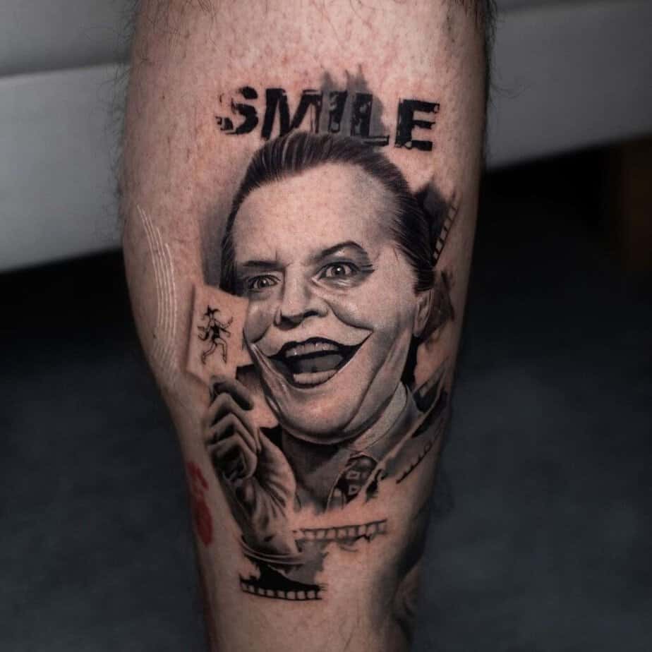17. Jack Nicholson&rsquo;s Joker on the back of the leg