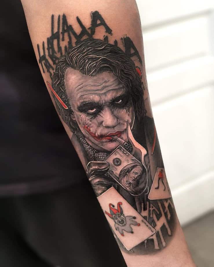 19. Heath Ledger&rsquo;s Joker on the arm 