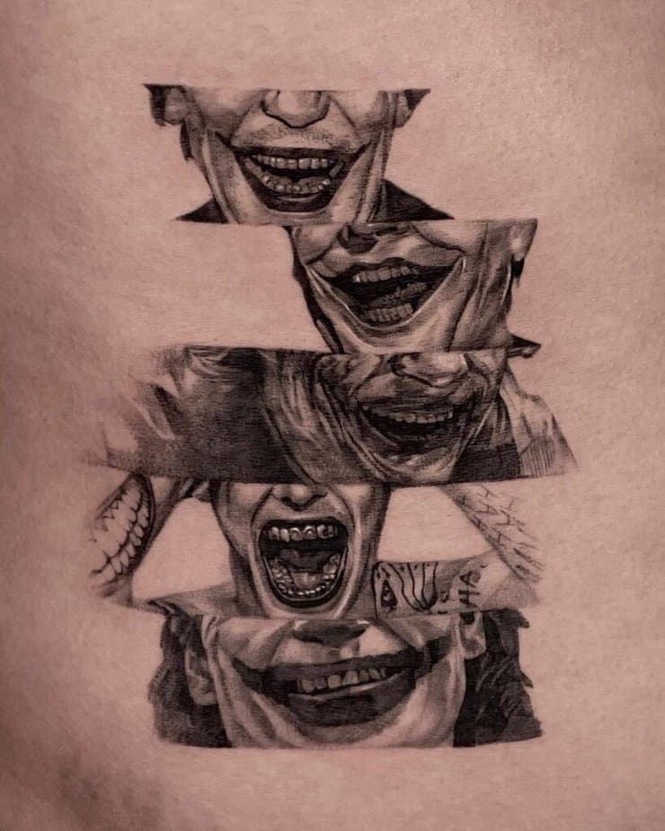 22. A tattoo of all Joker&rsquo;s smiles 