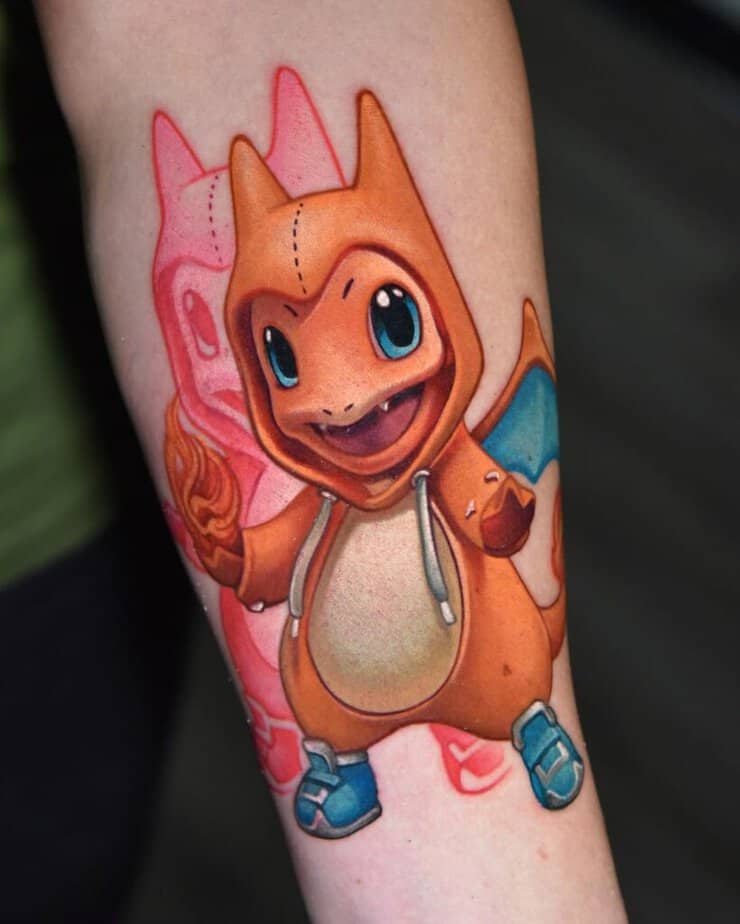 Full-color Pokémon tattoos
