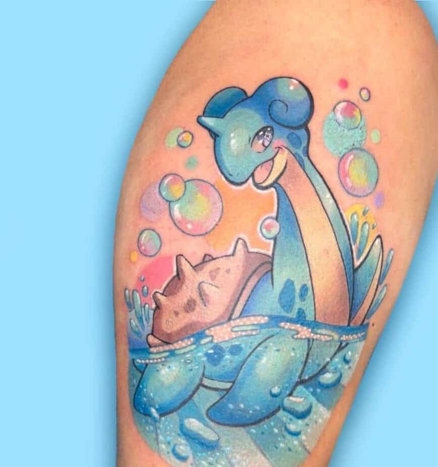 Full-color Pokémon tattoos