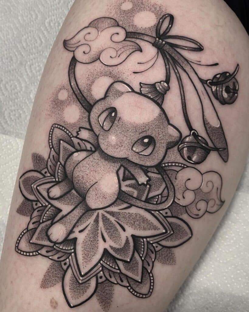 Black and gray Pokémon tattoos