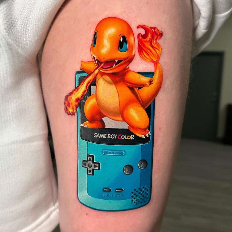 Full-color Pokémon tattoos
