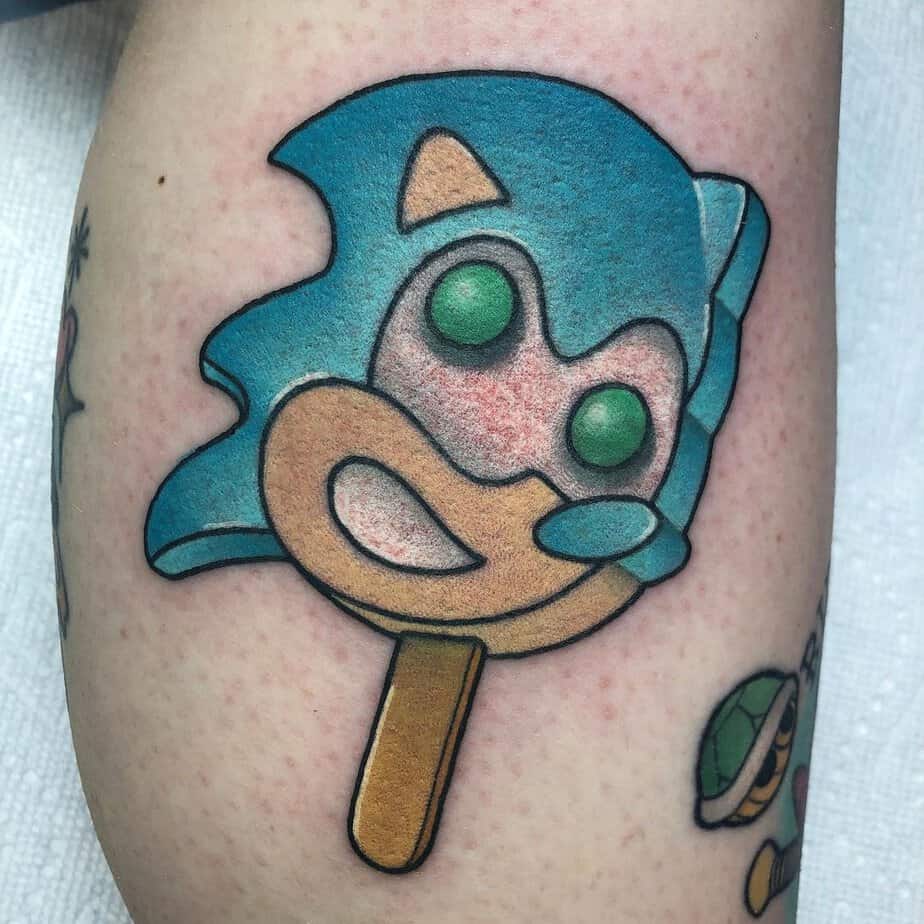 Ice cream Sonic tattoo
