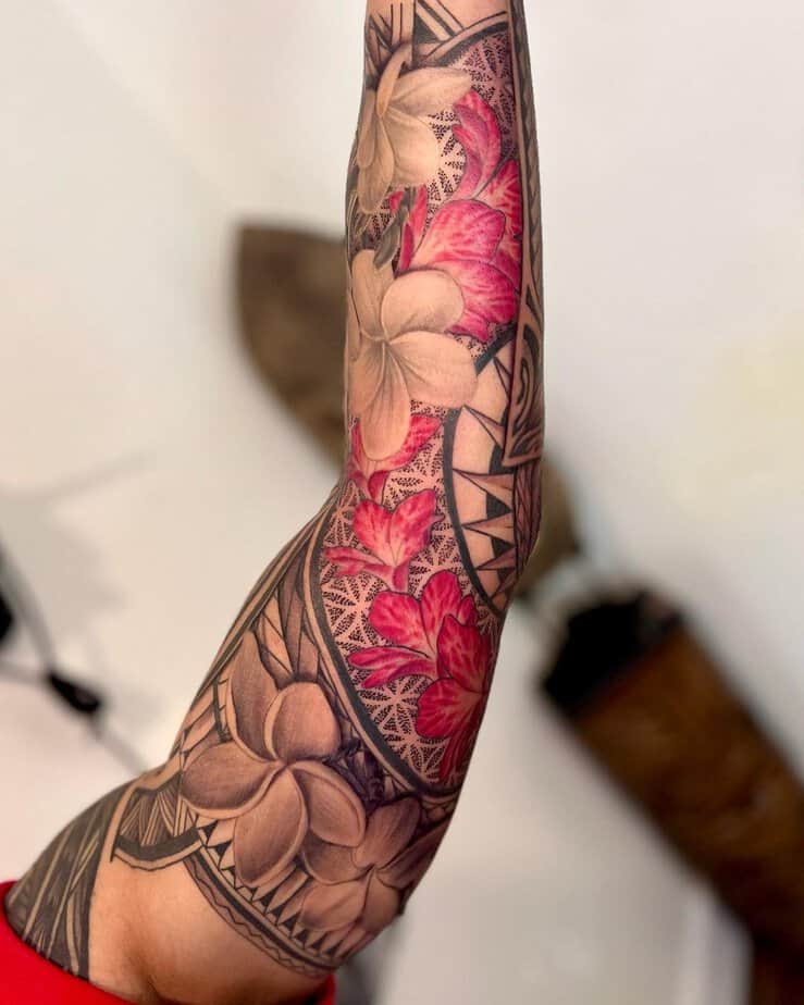 Intricate full sleeve tattoo