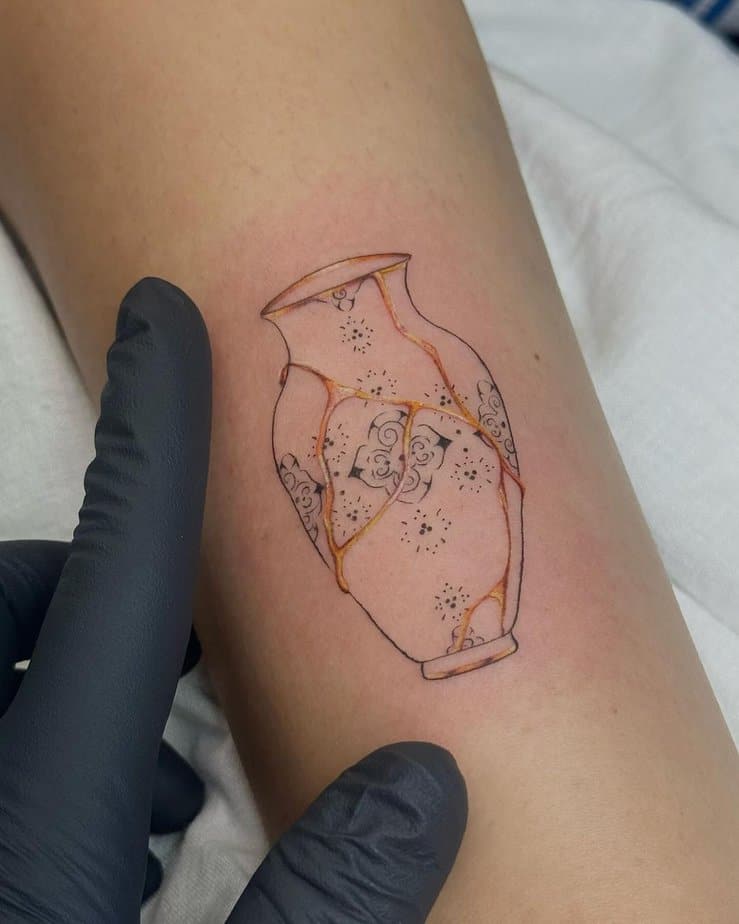 Kintsugi vase tattoo