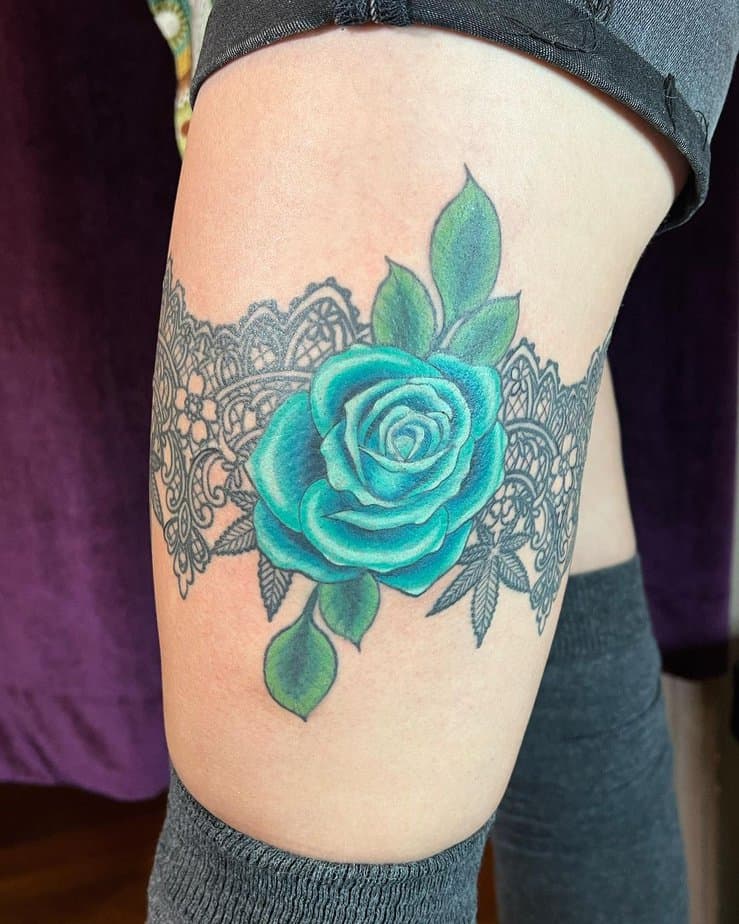 Light blue flower tattoo