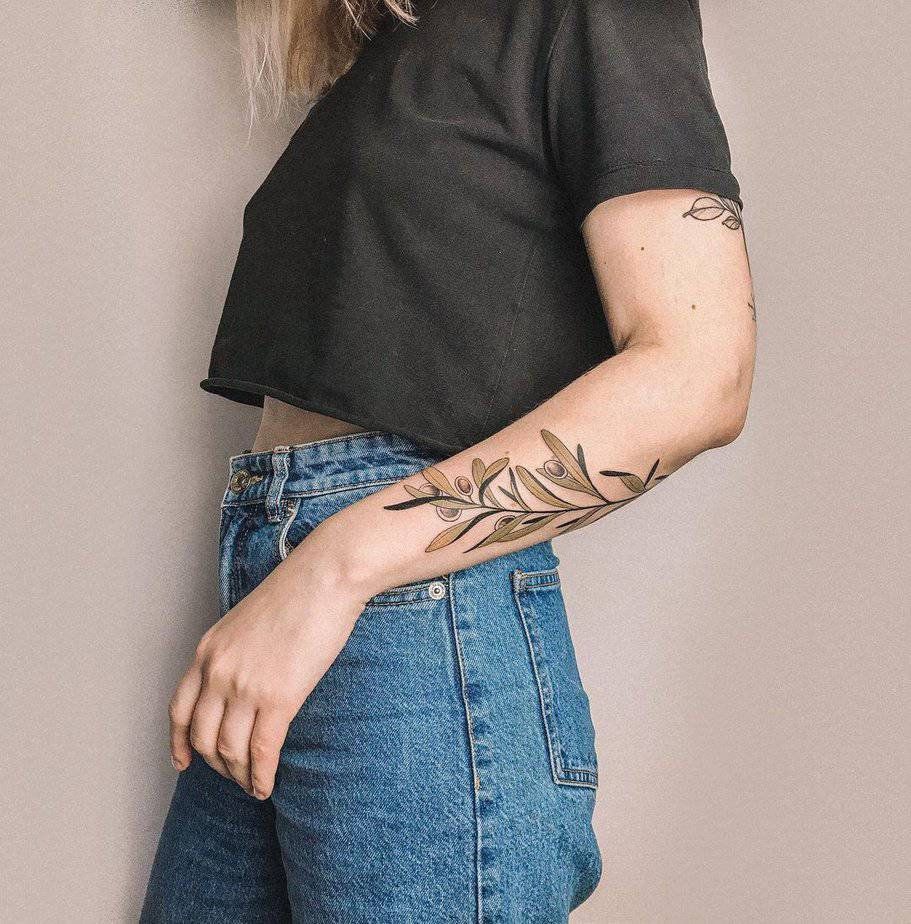 Light green olive tattoo