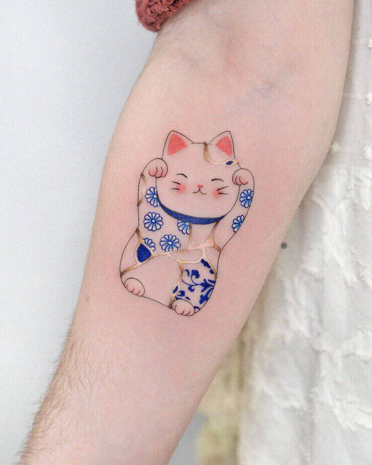 Maneki neko tattoo