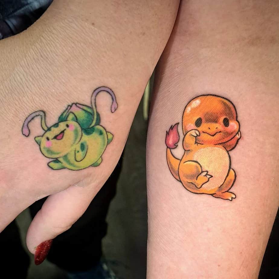 Matching Pok&eacute;mon tattoos