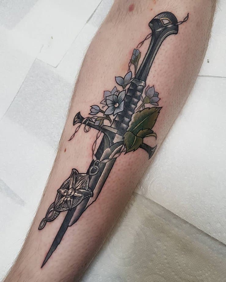 Narsil, Evenstar pendant, and Athelas flowers