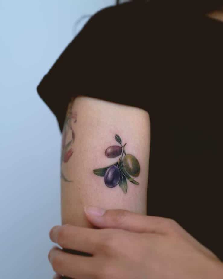 Olives micro-realistic tattoo