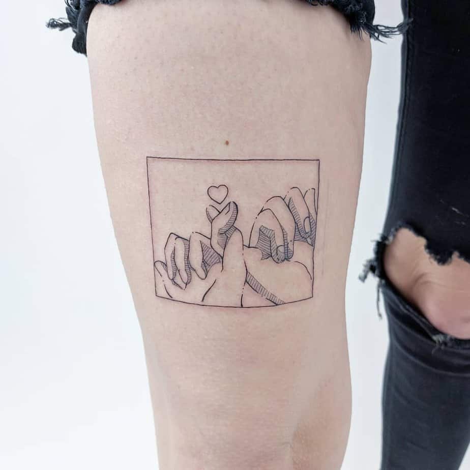 Pinky promise frame tattoo