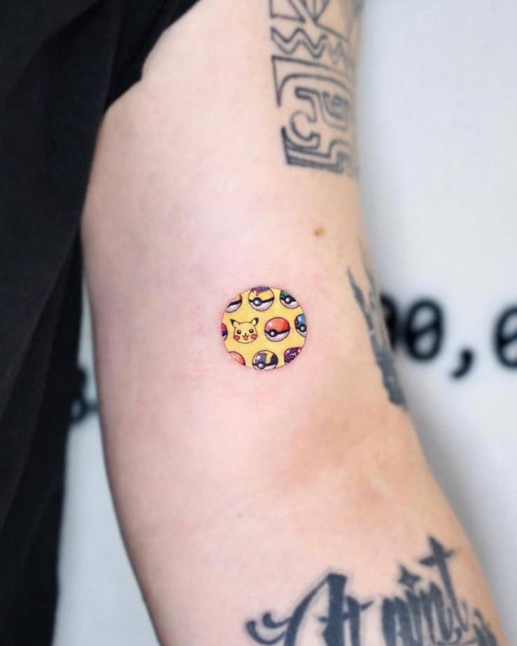 Pokemon band-aid circle tattoo