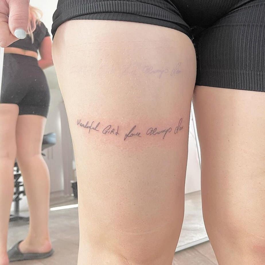 19. Handwritten tattoo