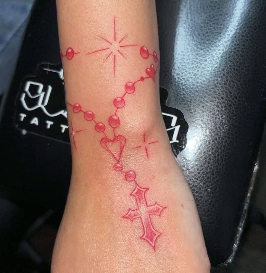 18 Divine Rosary Tattoos For Embodying Spiritual Strength