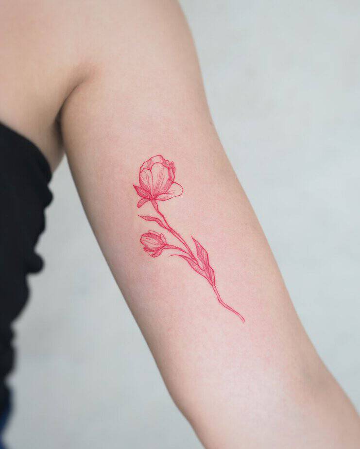 Red poppy tattoo