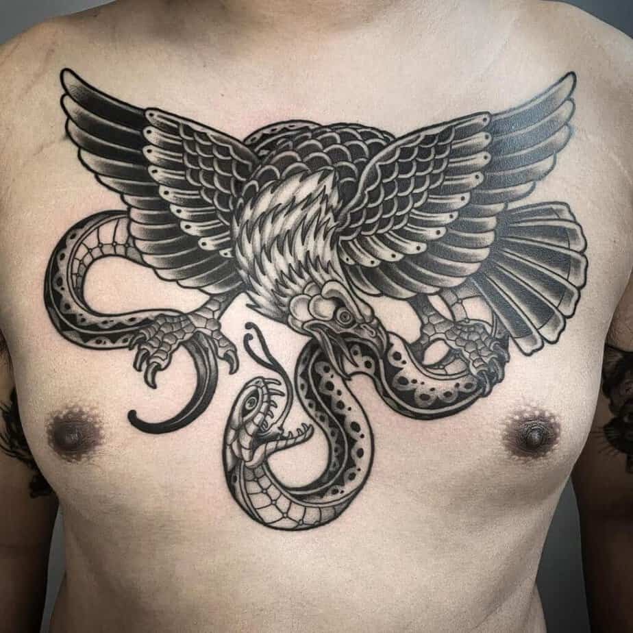 Traditional chest snake and eagle