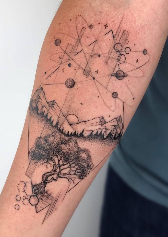 Space olive tattoo