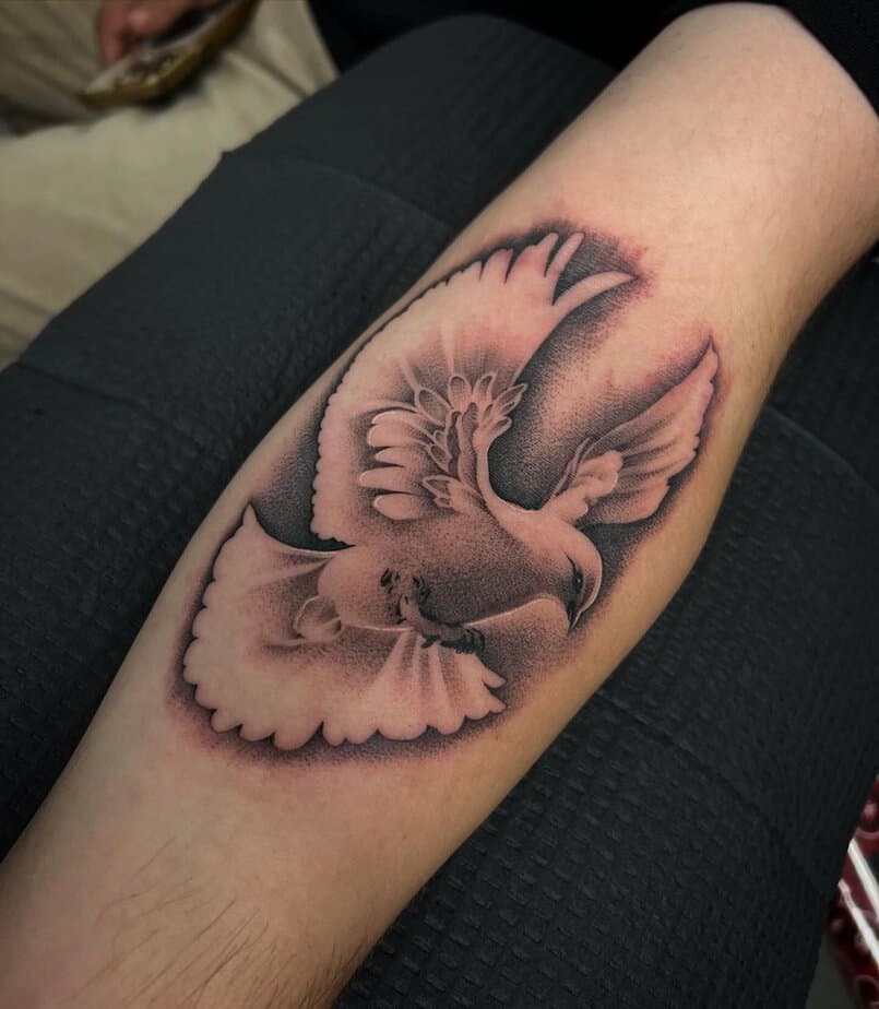 Stunning dove tattoo