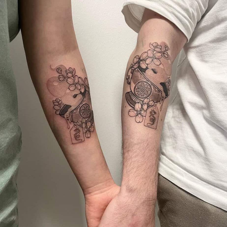 Teacups couple tattoos