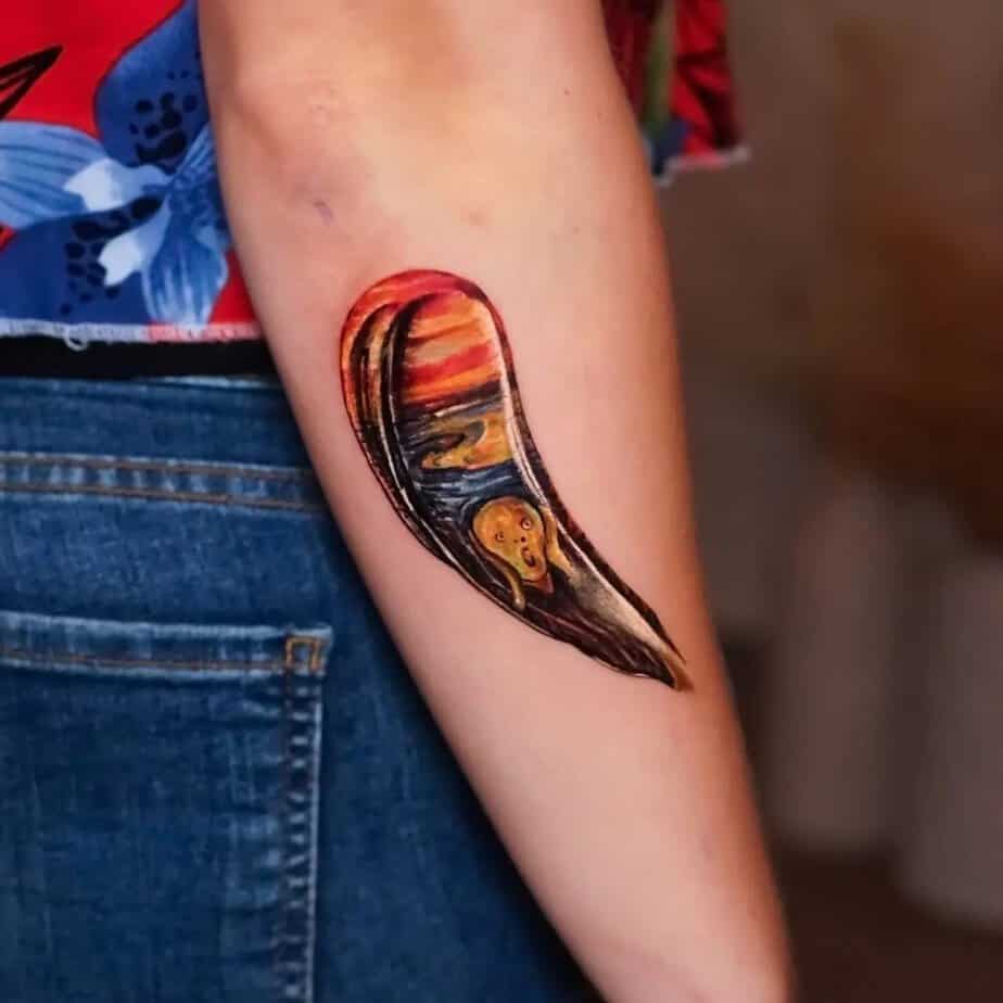 Munch’s The Scream inside a paintbrush