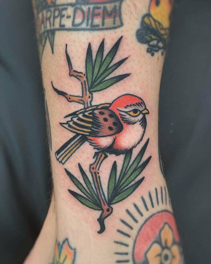 Traditional bird tattoo
