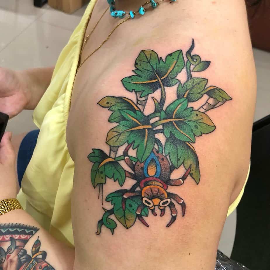 Traditional-poison-ivy-tattoo-1