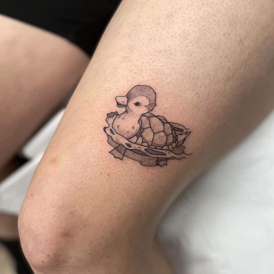 Turtle duck tattoo