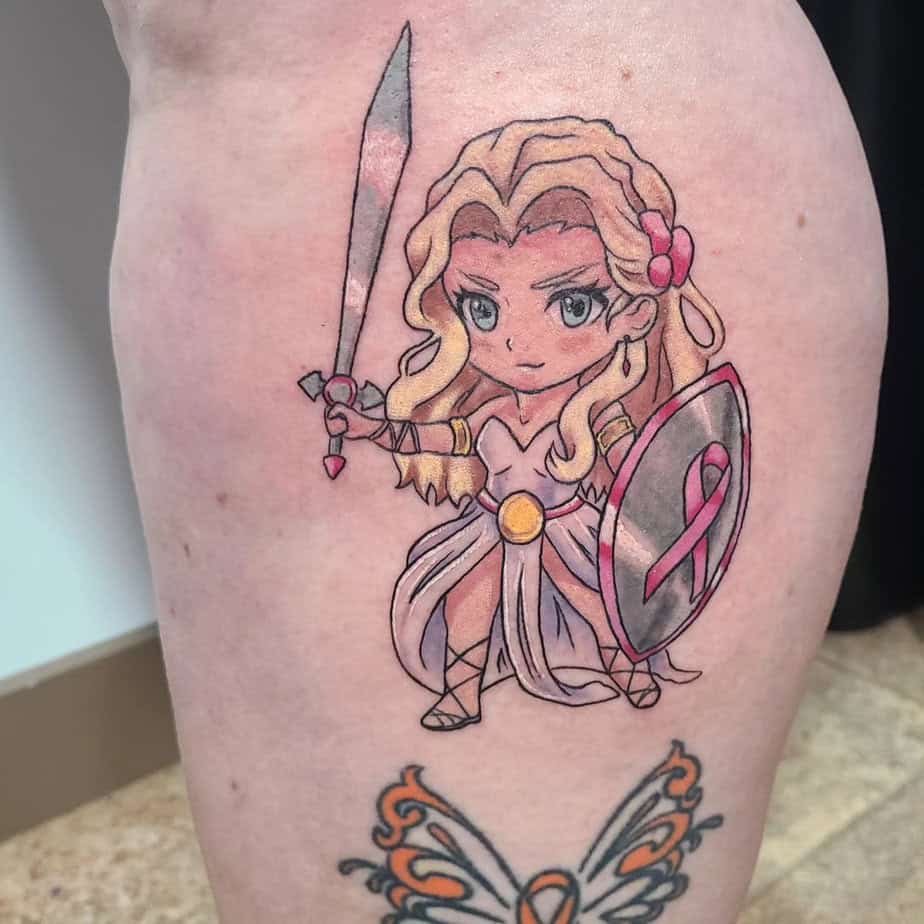 Warrior chibi tattoo